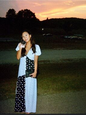 NWT Patchwork Confetti Puff Sleeve Maxi Dress